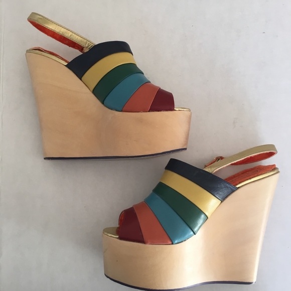 Irregular Choice Shoes - Irregular Choice Chica Chola Rainbow Platforms